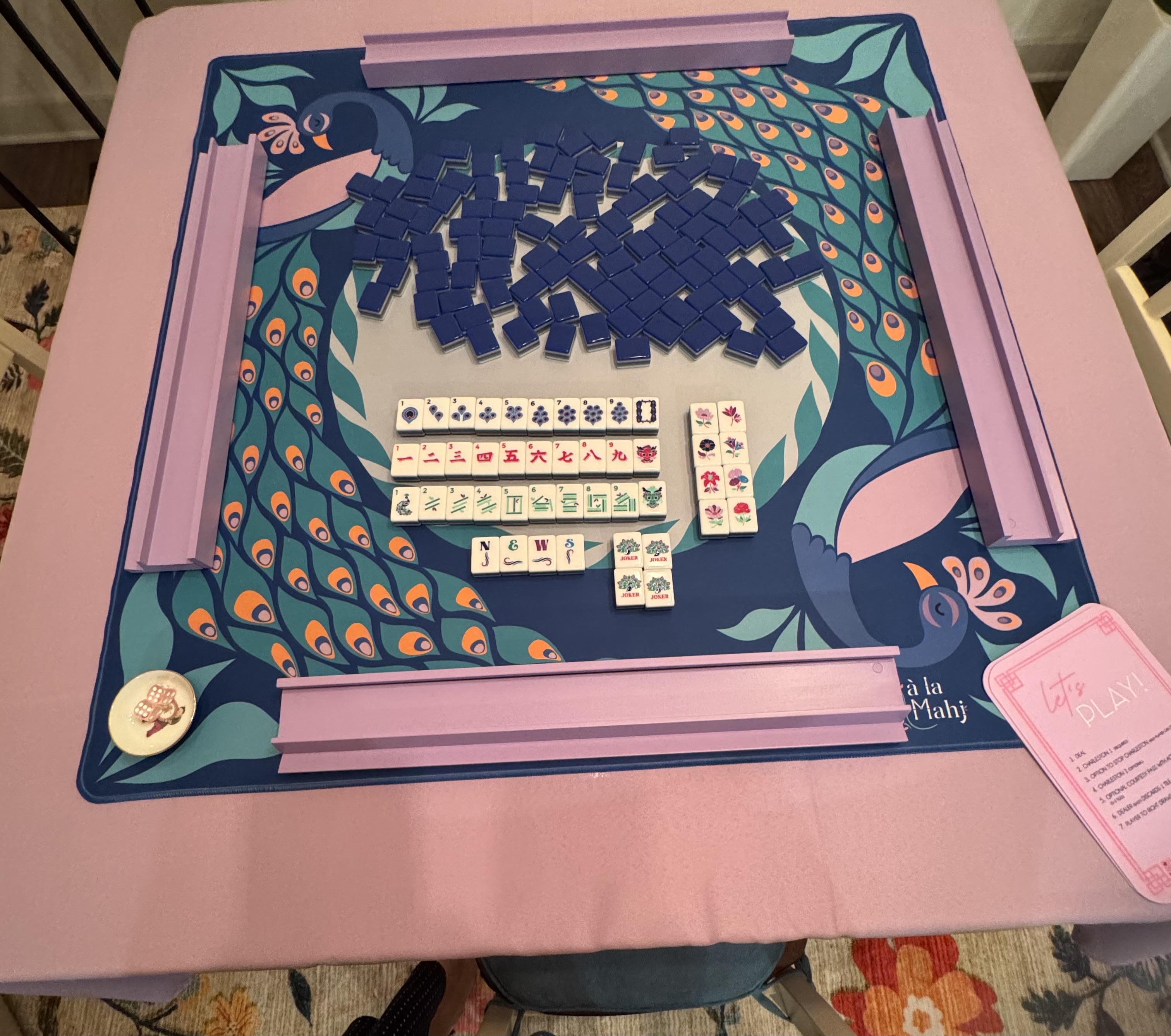 Strut Your Stuff tiles and mat, Lilac wooden racks