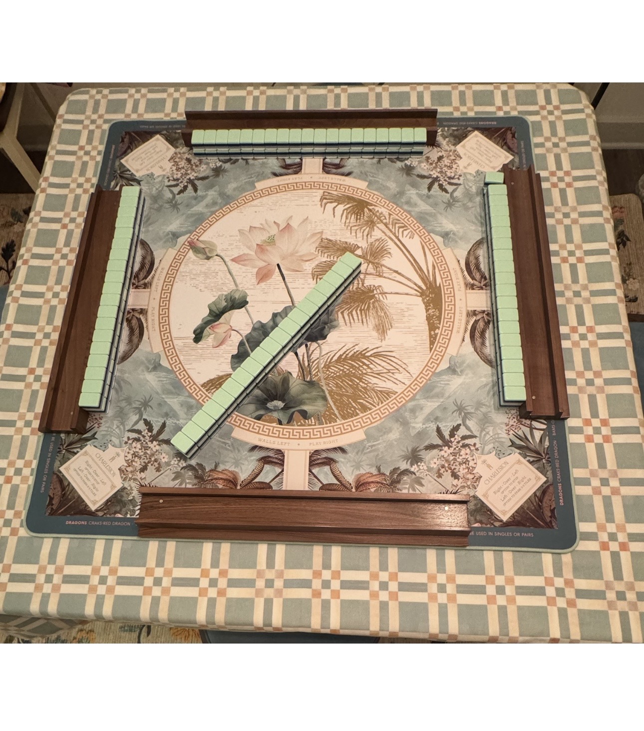 Birdie tiles, White Lotus racks, Walnut racks