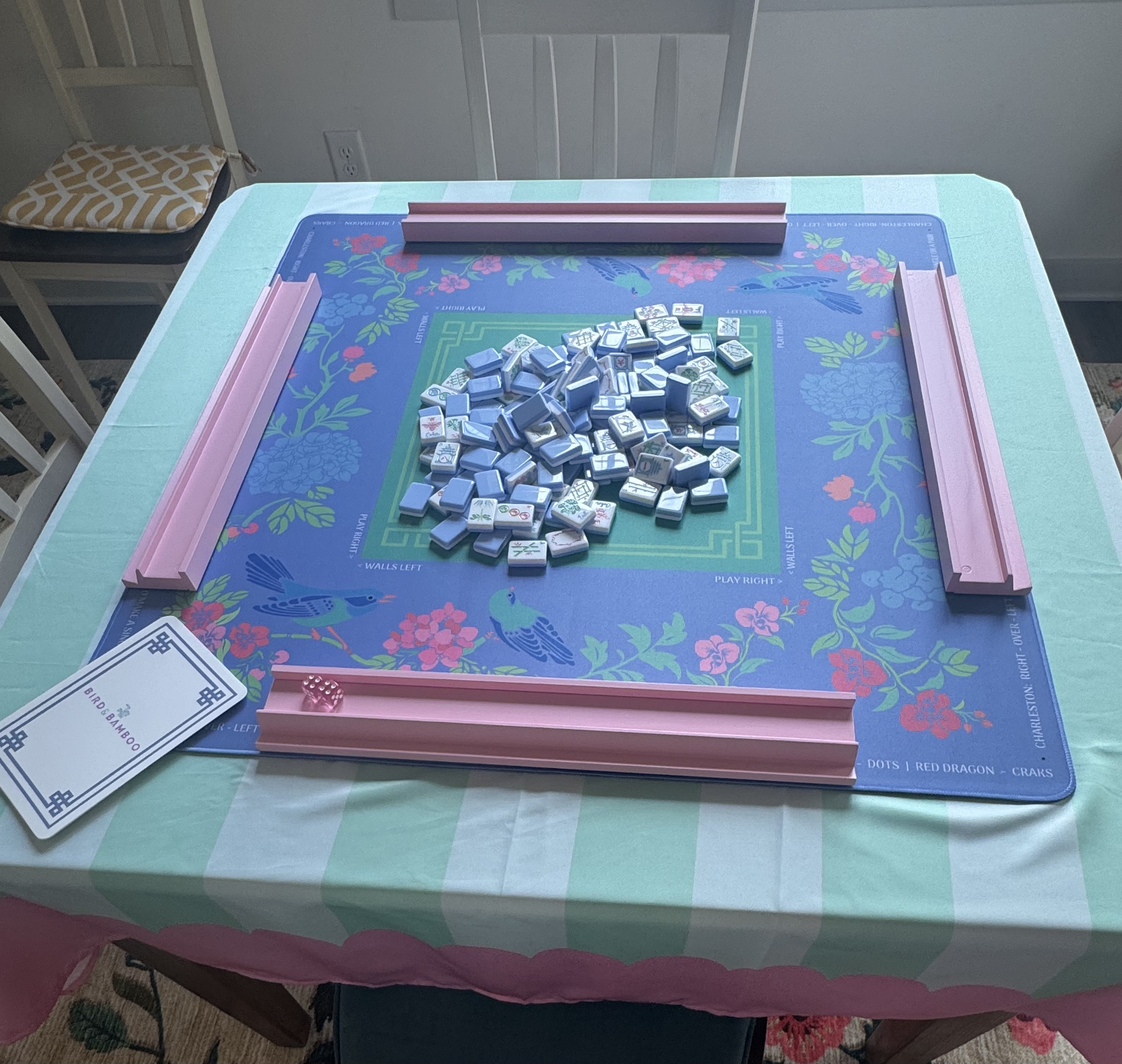 Secret Garden tiles, Eden mat and light pink racks